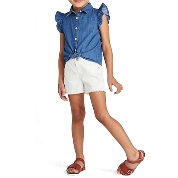 NWT Blue Denim Button-Down Blouse - Toddler Girls Size 18M - Cat & Jack Shirt - Picture 5 of 6